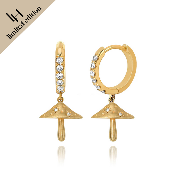 Mushroom Orbit Hoops Diamond